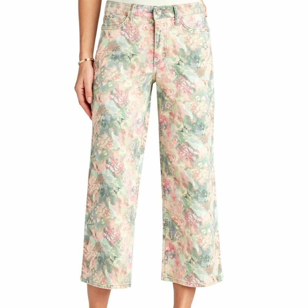 Sam Edelman women's size 10 water color tie dye wide leg stretchy CHELSEA jeans